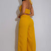 Pant Set Women Two Piece Sets Sexy Sleeveless Tops Drawstring Wide Leg Long Pants High Waist Y2k Streetwear Elegant Splice