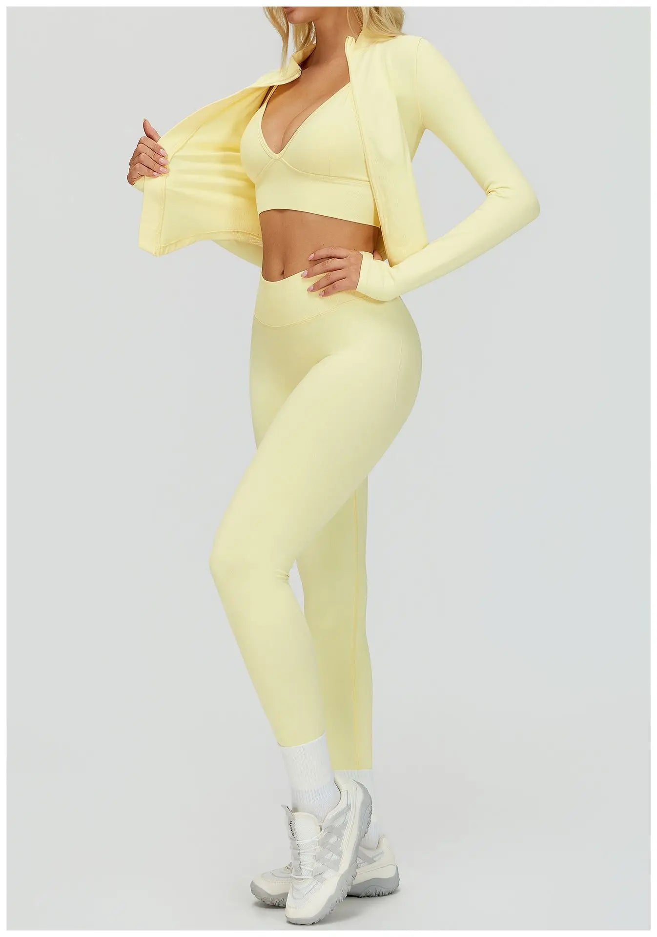 SWELTERING 2/3PCS Seamless Yoga Set Gym Clothes Sportswear Fitness Suits Women Workout Bra Crop Top Long Sleeve Sports Suits