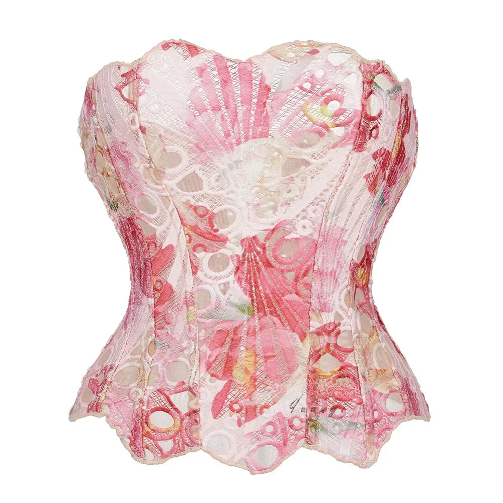 European Style Court Corset Double Layer Lace Bone Clothing Insprinting Shaping Underwear Fast Selling Popular Model