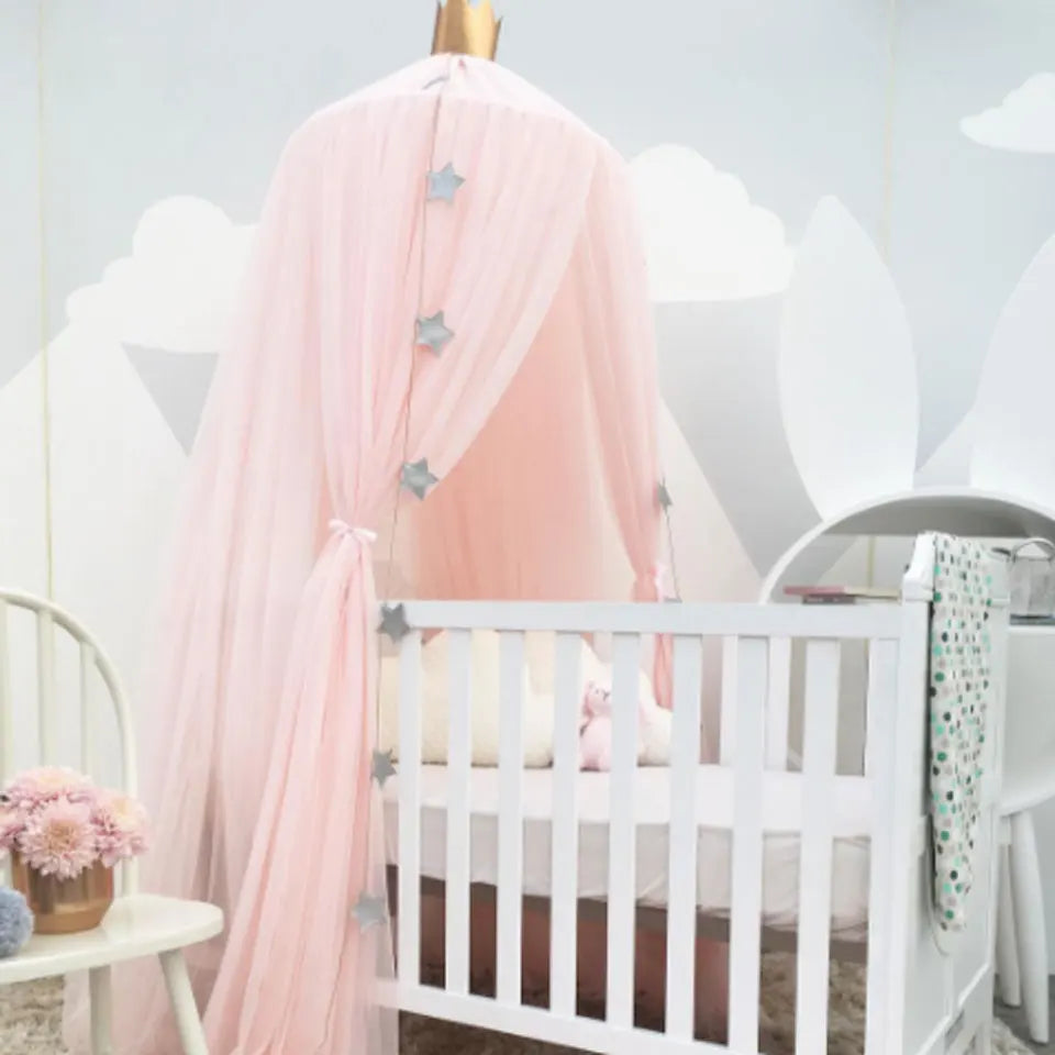Moskitonetz für Babybetten, Betthimmel, Vorhang, Bettwäsche, Wiegennetz, Rosa, Prinzessinnen-Spielzelt für Kinder, Kinderzimmerdekoration