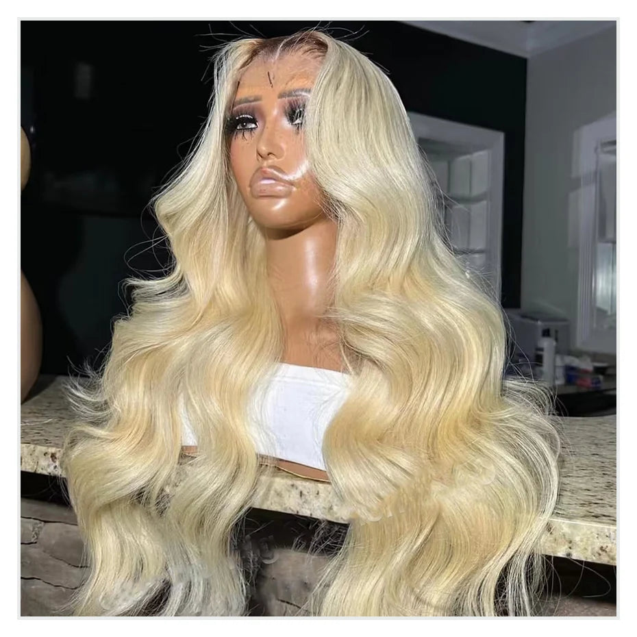 1B 613 Body Wave Human Hair Wig 13x6 Hd Lace Frontal Wig Brazilian 2 Tone Dark Root Ombre Blonde Lace Front Wigs For Black Women