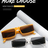 Retro Fashion Punk Square Sunglasses For Women Men Ins Popular Small Frame Silver Sun Glasses Trending Shades UV400 Ladies Eye