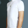Men's Modal High Neck Short Sleeve T-Shirt Bottoming Shirt Silk Model Golf Wear Luxury Clothing Men's T-Shirt Bottoming Shirt