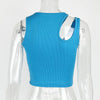 Sexy Rib-knit Tank Top for Women Summer Solid O-neck Sleeveless Crop Tops Street Vintage Korean Fashion Shirt Vest Y2K Clothes