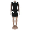 Ladies Streetwear Sleeveless Bodycon Dress 2024 Summer Autumn Women Mini Dresses Women Sweatshirts White Black Dress Clothing