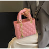 Quilted Pattern Solid Color Pu Handbag With Pendant Decoration, Versatile Noble Women's Crossbody Bag, Fashionable Handbag