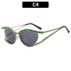 XJiea 2024 Designer Strass-Sonnenbrille für Damen Luxusmarken-Mode-Steampunk-Herrenbrille Party-Strand-Schatten-Accessoire