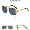 KAMMPT Vintage Rimless Sunglasses Men Women Fashion Oversized Square Shades Eyewear New Double Bridge Gradient UV400 Sun Glasses
