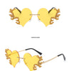 Randlose Sonnenbrille Damen Luxusmarke Strass Sonnenbrille Damen Niedliche Herzform Punk Party Brille очки від сонця женские