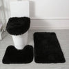 3er-Set einfarbige Heimteppiche Toilettendeckelbezug Teppich-Set rutschfeste Fußmatte für Badezimmerboden Badteppich Fußmatte
