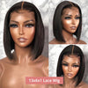 13x4 Glueless Lace Front Perücke Echthaar Glatt 13x6 HD Transparent Lace Frontal Perücken Kurze Bob Perücke für Frauen Remy 250% Dichte