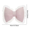 Pink Bow-shaped Pillow Ruffle Lace Decor Plush PP Cotton Filling Pillow Bed Couch Sofa Support Pillow Car Seat Companion Pillows