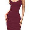 AliExpress Summer Sexy Tank Top Dress European and American Plus Size Women's Sleeveless Midi Dress