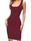 AliExpress Summer Sexy Tank Top Dress European and American Plus Size Women's Sleeveless Midi Dress