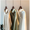 1pcs Woman Spring Autumn Satin Shirt Lady Long Sleeve Lapel Blouses Cardigans Elegance Sweet Casual Coats Girl Sunscreen Top