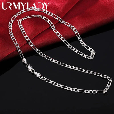 40–75 cm 925er Sterlingsilber 16–30 Zoll feine 4 mm Halskette für Damen Mode Party Hochzeit Schmuck Weihnachtsgeschenke
