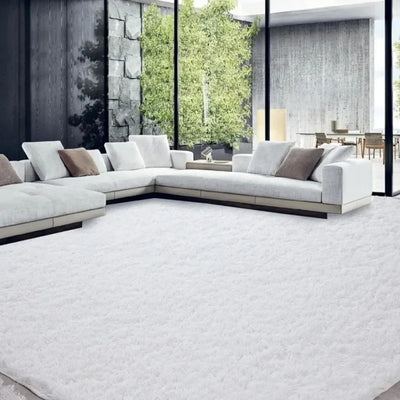Hochflor-Teppich 2,74 x 3,66 m, ultraflauschiger großer Plüsch-Kunstfellteppich für Wohnzimmer und Schlafzimmer, rutschfester flauschiger Teppich