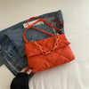Acryl-Ketten-Umhängetaschen, quadratisch, lässig, Klappe, Damen-Pendeltaschen, gesteppt, All-Match, Winter, große Kapazität für Mädchen zum Einkaufen