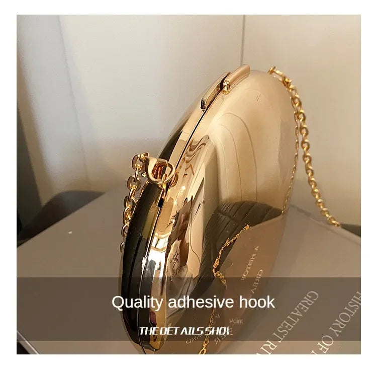 Designer-Clutch in Acryl-Muschelform Gold Silber Damen Abendtasche Süße Glänzende Metall Schulter-Umhängetaschen Kleine Geldbörse