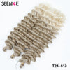 Deep Wavy Twist Synthetische Häkelhaare Afro Lockiges Haar Afrikanische Häkelzöpfe Ombre Blonde Flechthaarverlängerungen für Frauen