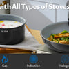 Induction Cookware with Healthy Ceramic Coating, Nonstick Pots and Pans Set 13pcs with Detachable Handles
