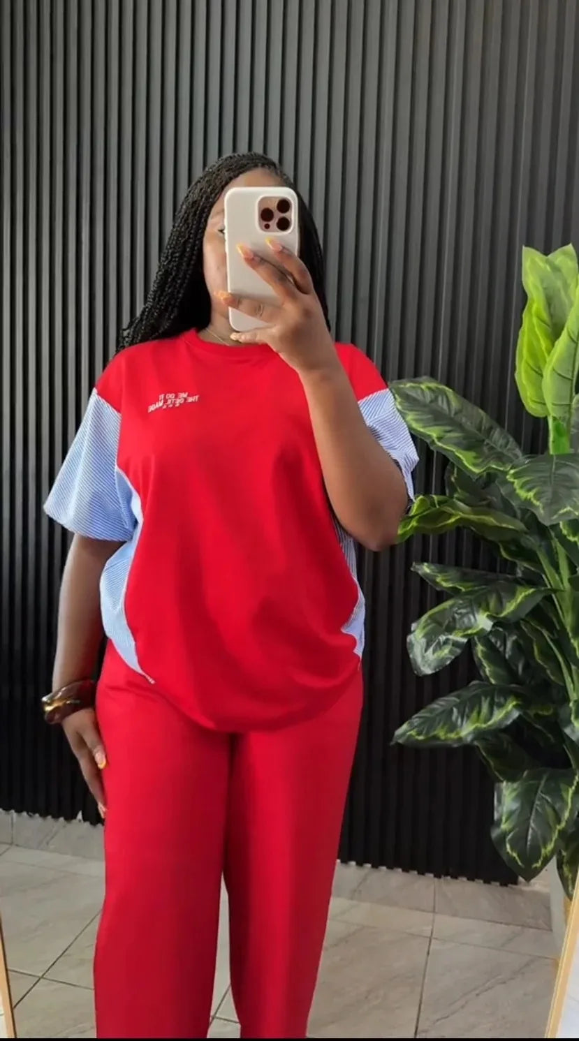 2 Piece Women Sets Dashiki African New Arrival Summer Autumn Matching Sets Two Pieces Sets Top Pants Suits Outfits Clothing