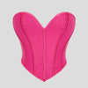 Women'S Strapless Solid Bustier Corset Fishbone Push Up Waist Trainer Crop Tops Sleeveless Backless Padded Bandeau Bikini Top
