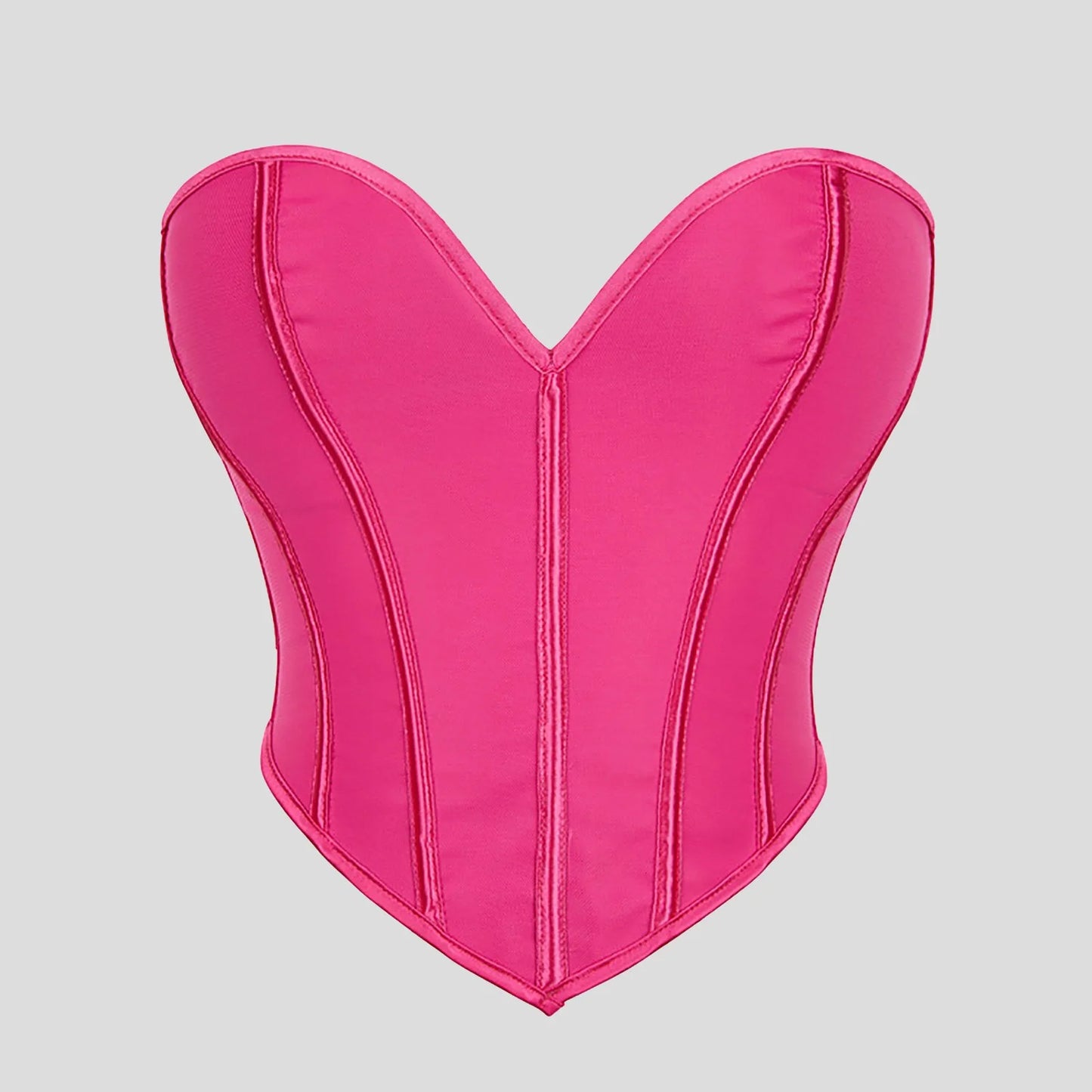 Women'S Strapless Solid Bustier Corset Fishbone Push Up Waist Trainer Crop Tops Sleeveless Backless Padded Bandeau Bikini Top