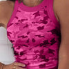 Summer Basic Elastic Tank Top Digital Printing T-shirt Women's O Neck Racerback Sexy Tank Top Stripe Print Sleeveless Tank Top