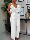 Wmstar Women's Two Piece Set V Neck  Solid Short Sleeve Office Lady Summer Office Lady Sexy Matching Suit Wholesale Dropshipping