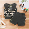 Cool Toddler Boy Clothes Set Sleeveless Hooded Camouflage Top+Shorts 2PCS Summer Sporty Outfits for Newborn Baby Boy 0-18 Months
