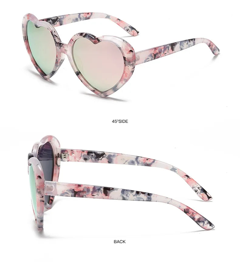 Neue herzförmige polarisierte Sonnenbrille für Damen, modisch, süß, Retro, Vintage, Verlaufs-Sonnenbrille, UV400-Schutz, Unisex-Brille