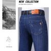 2024 New Business Men's Jeans Casual Straight Stretch Fashion Classic Blue Black Work Denim Trousers Male Brand Clothing