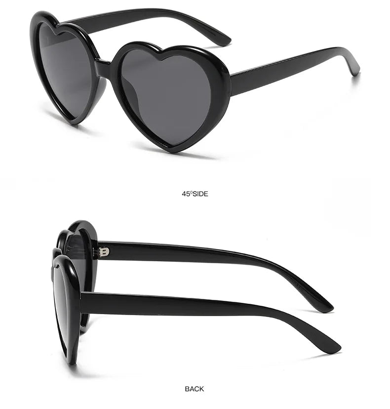 Neue herzförmige polarisierte Sonnenbrille für Damen, modisch, süß, Retro, Vintage, Verlaufs-Sonnenbrille, UV400-Schutz, Unisex-Brille