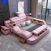 Linlamlim Luxury King Size Genuine Leather Bed / Tech Smart Bed / Multifunctional Ultimate Beds / Massage Bed with USB,Projecter