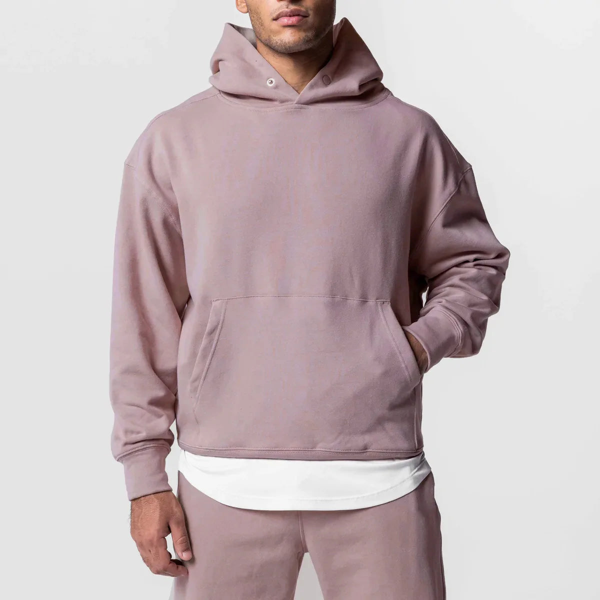 Men's Thick Cotton Training Sets Hoodie Casual Sports Pullover Hooded 2-piece Top with Pants Sweatshirts Gym Running Tracksuits