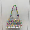 Handle Rhinestones Evening bag silver Crystal handmade Bags for Women Purses and Handbags Luxury Designer banquet bag