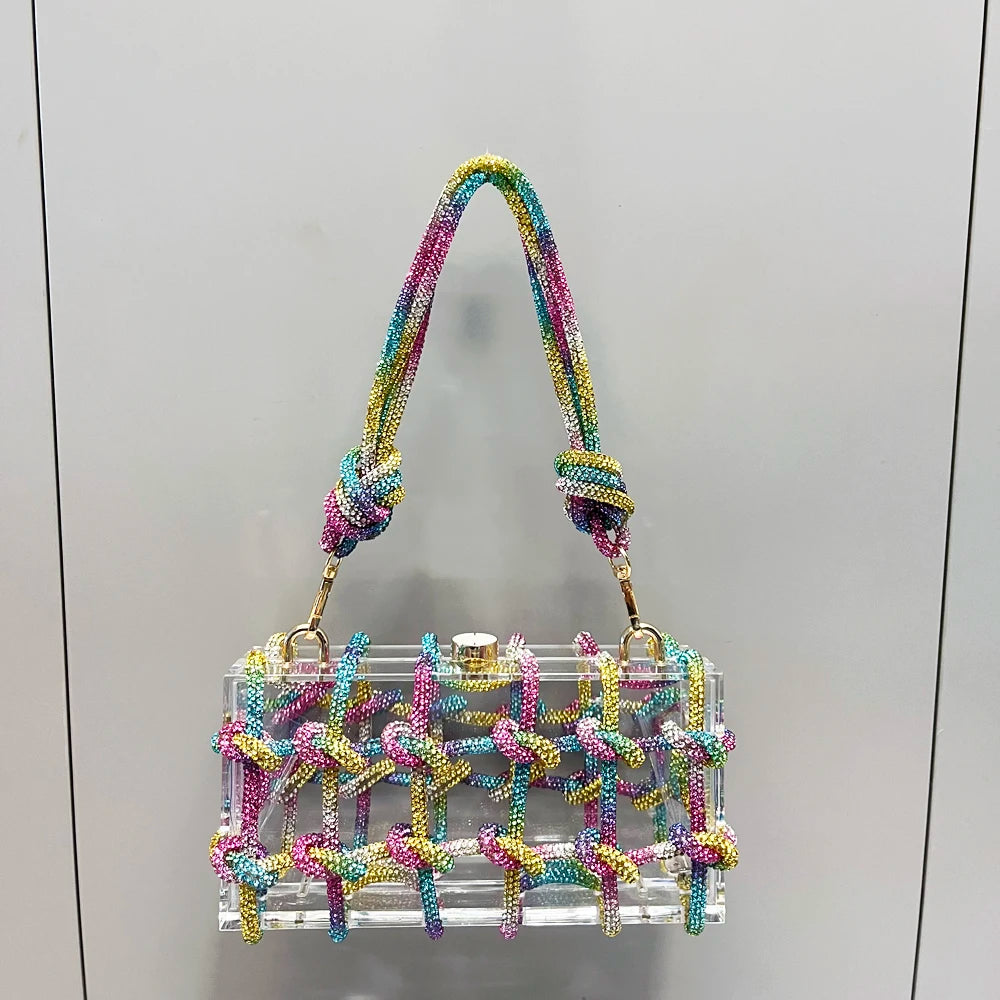 Abendtasche mit Strasssteinen, silberne, handgefertigte Handtasche mit Kristallbesatz für Damen, Geldbörsen und Handtaschen, luxuriöse Designer-Banketttasche