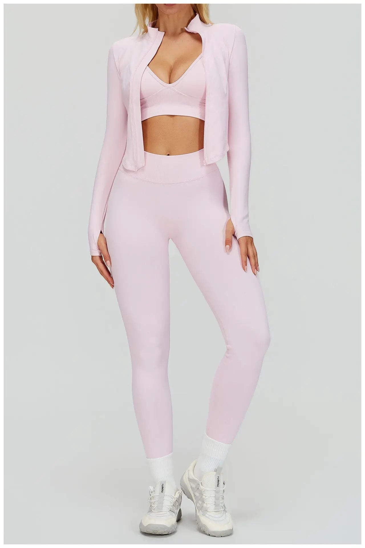 SWELTERING 2/3PCS Seamless Yoga Set Gym Clothes Sportswear Fitness Suits Women Workout Bra Crop Top Long Sleeve Sports Suits