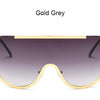 Metallische Oversized Punk Sonnenbrille Damen Semi-Randlose Schutzbrille Shield Lens Designer Große Sonnenbrille Damen Modeaccessoires