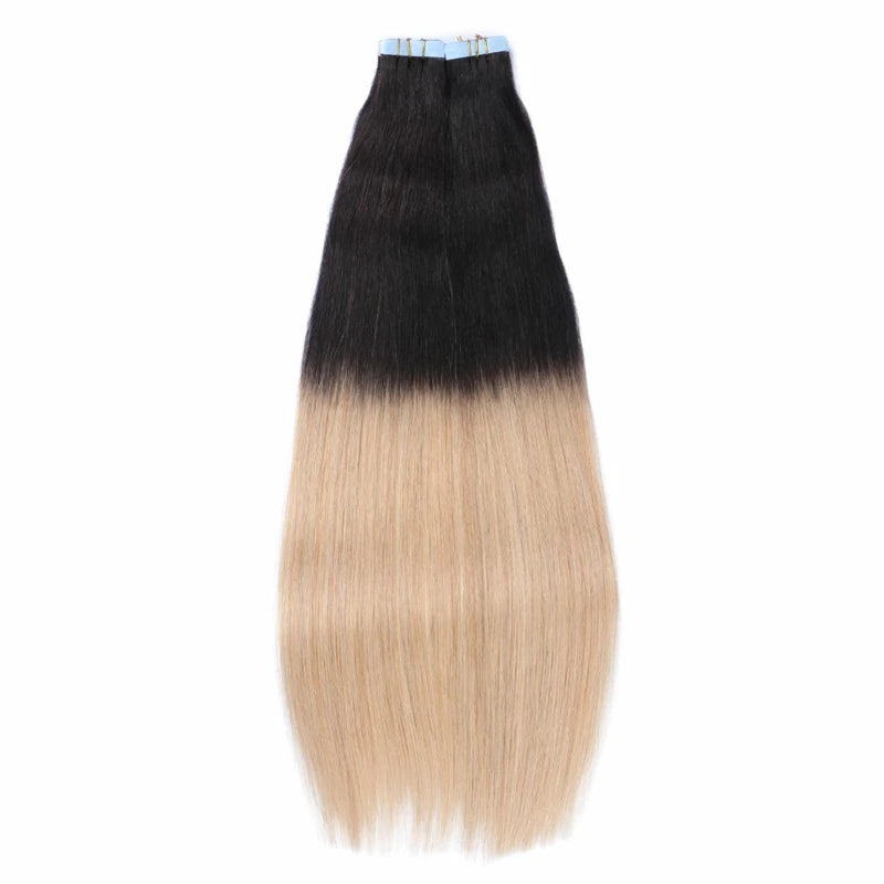Remy Straight Tape In Hair Extensions Brown 14-30inch Invisible Blonde Virgin Skin Weft PU Human Hair Extension For Women