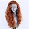 13X4 Ginger Synthetic Lace Front Wig Long Wavy Black Hair Cosplay Lace Wigs for Women Blonde Heat Resistant Fiber Glueless Wig