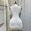Women's Solid Color Sleeveless Round Neck Slim Fitting Fringe Fur Dress for Summer 2025
