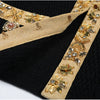 High Quality New Fashionable Elastic Knitted V-neck Luxurious Exquisite Nail Bead Piece Cardigan Slim Fit Short Skirt Women Set