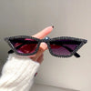 KLASSNUM Luxuriöse Cat-Eye-Sonnenbrille für Damen und Herren, modische Diamant-Dreieck-Marken-Designer-Glitzer-Sonnenbrille UV400 Shades Brille