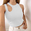 Sexy Rib-knit Tank Top for Women Summer Solid O-neck Sleeveless Crop Tops Street Vintage Korean Fashion Shirt Vest Y2K Clothes