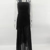 TARUXY Mode Trägerloses Kleid mit Band Frauen Elegantes Ärmelloses Mesh Strand Urlaub Langes Kleid Frühling 2025 Neues Damenkleid