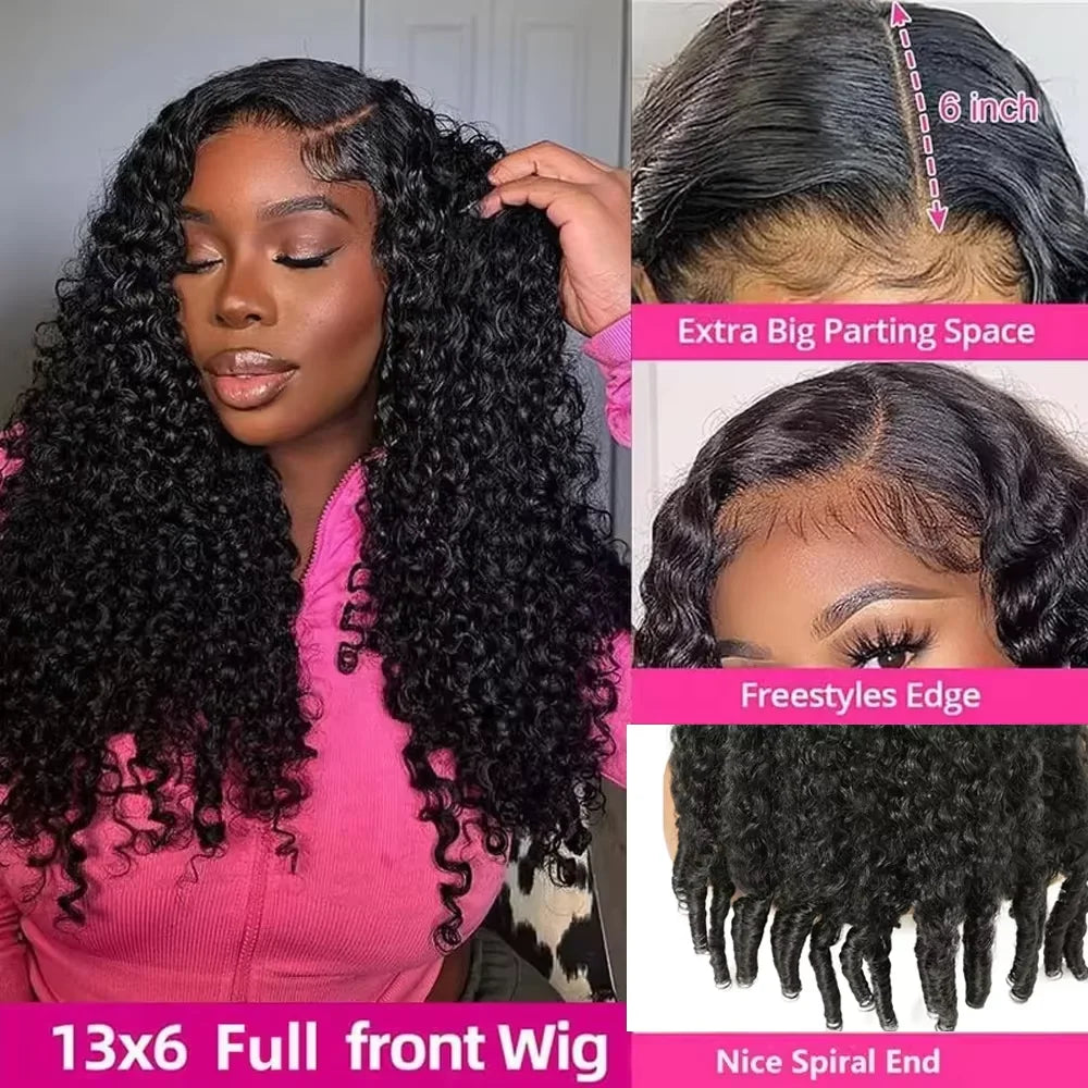300% Density Burmese Curly 13x4 13x6 HD Lace Frontal Wigs Human Hair Deep Wave Glueless Wigs No Glue Curly Hair Wigs For Women