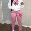 Women's Hoodies Sets Pants Suit 2 Piece Outfits 2025 New Letter Print Bear Aesthetics Sweatshirt and Sweatpants Womens Tracksuit