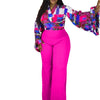 Wmstar Plus Size Two Piece Sets Wholesale Long Sleeve Print Top and Wide Leg Pants Matching Suit Fall Clothing Dropshopping